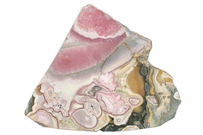 Polished Banded Rhodochrosite Slab - Argentina #264673